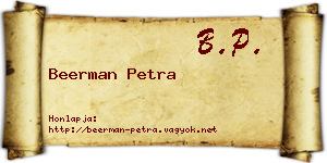 Beerman Petra névjegykártya